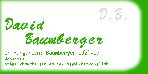 david baumberger business card